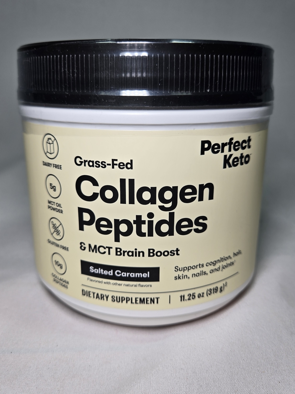 Perfect Keto Collagen Peptides & MCT Brain Boost SALTED CARAMEL Exp 6/2027 SEAL